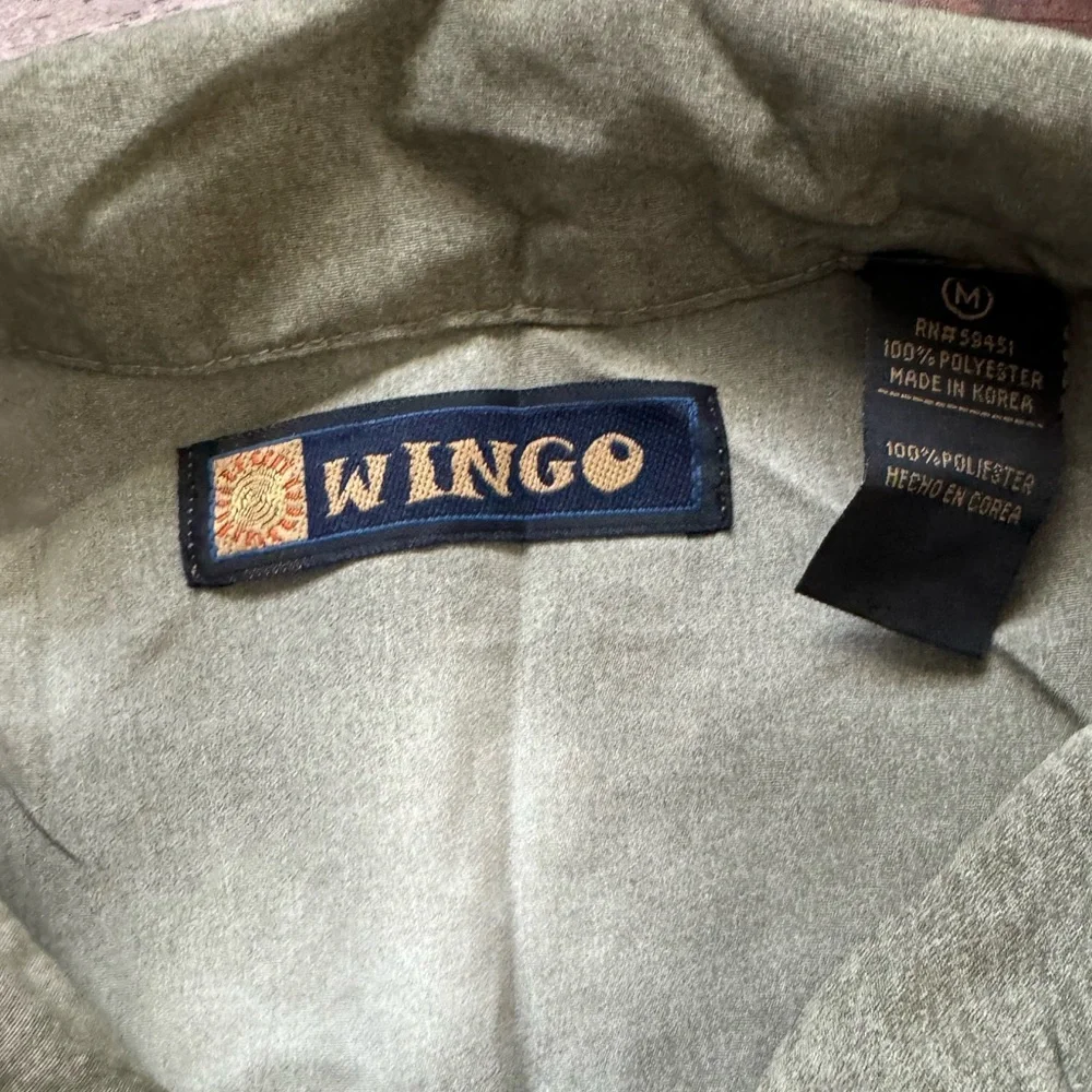 Men Wingo Graphic Print Button Down Sz M - Picture 3 of 4